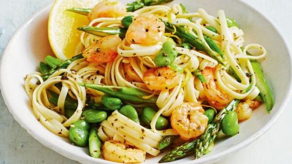 Garlic and lemon prawn pasta recipe