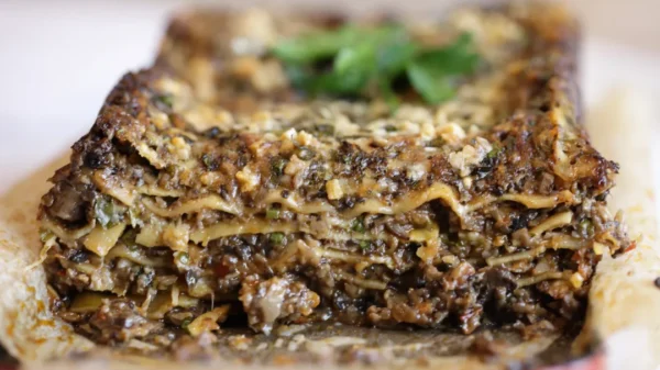 spicy mushroom lasagne